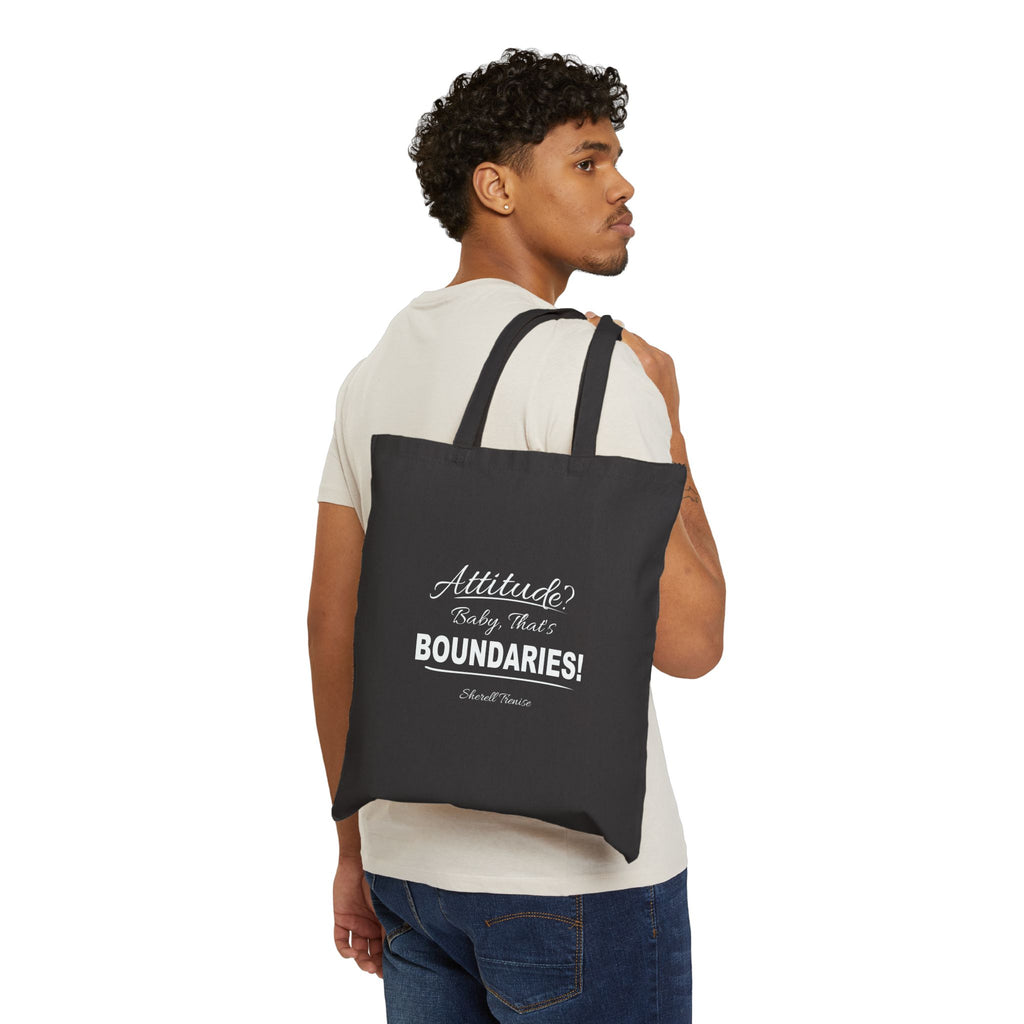 Tote Bag — "Attitude? Baby That’s BOUNDARIES!" Canvas Grocery & Everyday Tote