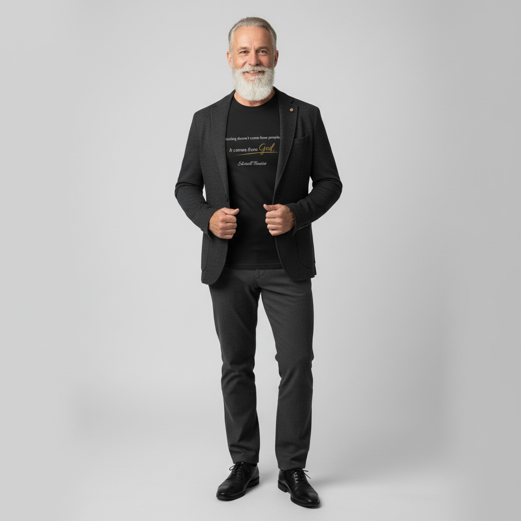 Faith Quote T‑Shirt — "Healing Doesn't Come From People. It Comes From God" Inspirational Christian Tee