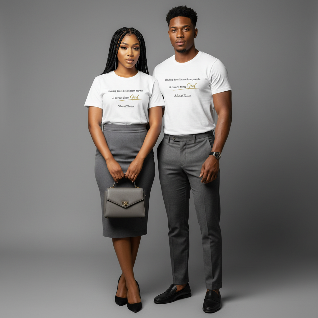 Faith Quote T‑Shirt — "Healing Doesn't Come From People. It Comes From God" Inspirational Christian Tee